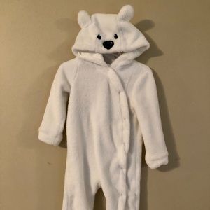 Soft Fur Onesie with Bear hood.